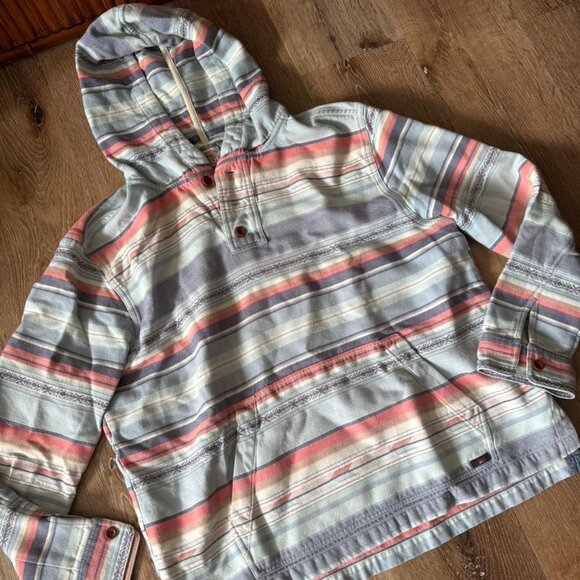 Faherty Men’s Pacific Poncho Beacon Paradise Aztec Tribal Hoodie Pullover Size L - Picture 1 of 6